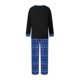thumbnail image 3 of Pijamas navideños familiares a juego, camiseta de manga larga con estampado de letras y pantalones a cuadros. Ropa de dormir para estar en casa., 3 of 10