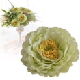 thumbnail image 2 of Valentine'S Day Green Artificial Peony Flowers， Peony Flower Head Artificial Peony Flower Bouquet Is Used for Flower Arrangement Diy Wedding Bride'S Bouquet Table Center Decoration Wreath Household, 2 of 9