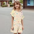 thumbnail image 5 of Abcomgle Girls Summer Outfits 7-8 Gradient Ruffle Sleeve Tshirts and Elastic Waist Shorts Cute Trendy Girls Outfits 14-15 Years,Yellow, 5 of 5