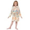 thumbnail image 6 of FORMRS Kids Bathrobe Unisex Hooded Robe Toddler Pajamas Sleepwear, Size 10-12T, Pink Retro Sun, 6 of 7