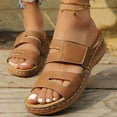 thumbnail image 5 of Fnooota Sandals for Women 2025, Slip On Work Open Toe Holiday Summer Shoes Sandals Brown Size 8.5, 5 of 8