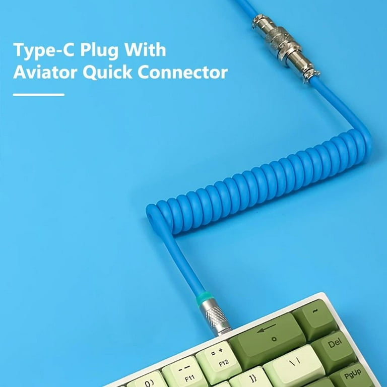 Durable Keyboard Accessories Gaming Keyboard Mechanical Keyboard Keyboard  Coiled Cable Aviation Connector RGB Wires Aviation Coiling Cable ORANGE