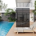 thumbnail image 1 of Kojooin Outdoor Privacy Screen, Freestanding Laser Cut Metal Divider Panel with Tropical Leaf Design for Patio or Balcony, 1 of 8