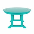 thumbnail image 4 of WestinTrends Malibu Patio Dining Table, All Weather Poly Lumber Adirondack 47" Trestle Round Outdoor Table with Umbrella Hole, Turquoise, 4 of 7