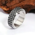 thumbnail image 5 of K-KED Gothic Snake Dragon Scale Spinning Band Stainless Steel Men Women Fashion Ring-7-Black, 5 of 6