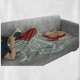 thumbnail image 6 of Old Hollywood Soft Flannel Fleece Throw Blanket, Lady with Bandana and Rose on Geometric Pattern Background, Cozy Plush for Indoor and Outdoor Use, 60" x 80", Ruby Grey and White, by Ambesonne, 6 of 6