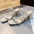 thumbnail image 3 of Zapatos Elegantes para Mujer Sandalias Tacón Cuadrado Transpirables Playa Al Aire Libre, 3 of 9