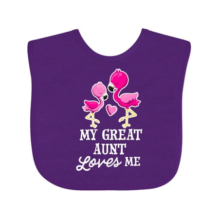 

Inktastic My Great Aunt Loves Me with Two Flamingos Gift Baby Boy or Baby Girl Bib
