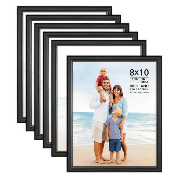 Langdon House 8x10 Black Picture Frames, Modern Contemporary Style, 6