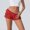 Red, variant on Bzhegqhd Women's Fashion Solid Color Sexy Lace Elastic Waist Casual Shorts