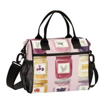 FORMRS Insulated Lunch Bag Unisex Large Capacity with Shoulder Strap, Watercolor Jar