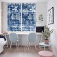thumbnail image 4 of Navy Blue Coastal Kitchen Curtains Window Panels, Summer Beach Nautical Starfish Coral Vintage Insulated Window Treatment Curtain, Grommet Curtains for Bedroom/Living Room/Bathroom, 2 Piece 52"Wx63"L, 4 of 8