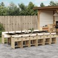 thumbnail image 1 of vidaXL 13 Piece Garden Dining Set with Cushions Beige Poly Rattan, 1 of 5
