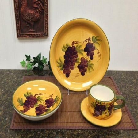 16 pc Dinnerware Set, Dinner Set Tuscany Grape Wine Decor - Walmart.com 16 pc Dinnerware Set, Dinner Set Tuscany Grape Wine Decor - Walmart.com