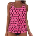 thumbnail image 4 of VISALY Two-Piece Tankini Swimsuit Spaghetti Strap Bathing Suit with High Waisted Shorts Tummy Control Swimwear for Beach Pool and Summer Vacation Lightweight Full Coverage Swim Suit Hot Pink 5Xl, 4 of 8