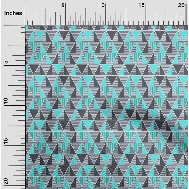 oneOone Tissu Jersey Viscose Triangle Imprimé Géométrique BTY 60 Pouces de Large