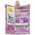 thumbnail image 1 of LHSHID Birthday Blanket for 11 Years Old Girl 11th Birthday Gift Ideas 11th Birthday Decorations Throw Blanket for Girls Daughter Granddaughter Niece 40x50in, 1 of 5