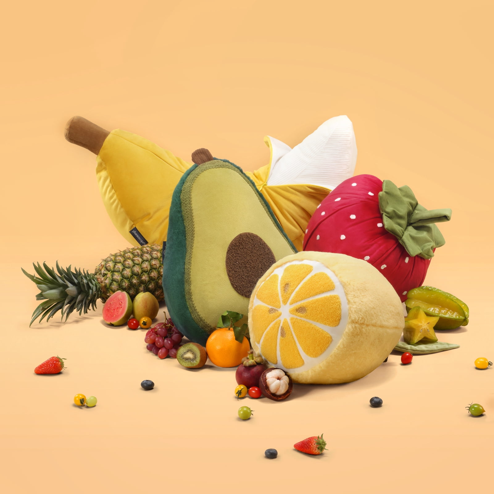 Phantoscope Lemon Throw Pillow 11.5 Inch, 3D Fruit Decorative Cushion, Soft Plush Accent Pillow for Kids Room, Couch, Bed