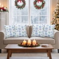 thumbnail image 5 of Outdoor Pillow Covers Waterproof Pillow Cases Protector Watercolor Winter Snowflake Pillowcase Pack of 2 Blue Green Seamless Snowflakes Throw Cushion Case for Pation Furniture,Couch,Sofa, 16x16 in, 5 of 9
