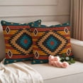 thumbnail image 2 of Aztec Southwest Outdoor Waterproof Pillow Covers, Vintage Geometric Farmhouse Art Decorative Square Throw Pillowcase Sofa Cushion Sham for Patio/Couch/Chair, 20"x20" 2 Pack, 2 of 8