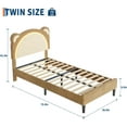thumbnail image 2 of Twin Size Upholstered Platform Bed Frame with Adjustable LED Headboard, Sturdy Wooden Slats, Modern Smart Light Design, No Box Spring Needed for Bedroom, Yellow, 2 of 8