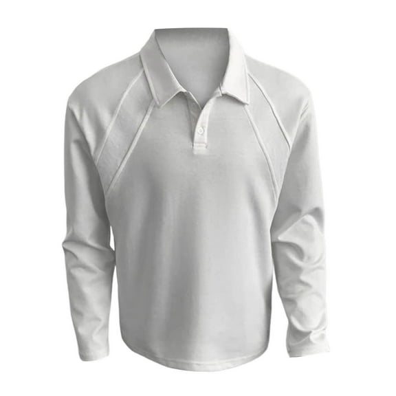 Men's Lapel Long Sleeve Shirt Quick-Dry Performance Casual Collared Athletic Shirt for Men Slim Fit Comfortable Dress Shirt Mens Summer Lightweight Pullover Tee Shirts