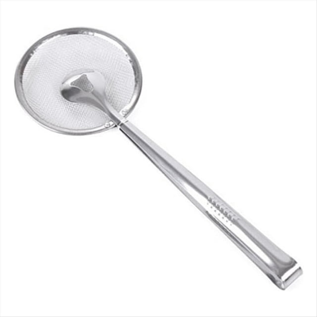 Cuchara de Filtro 2 en 1 con Clip para Filtro de Barbacoa, Pinzas de Cocina de Acero Inoxidable, Cuchara de Filtro con Clip, Pinza para Olla Caliente, Pinza para Alimentos