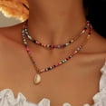 thumbnail image 1 of CHUANK Boho Pearl Necklace Colourful Necklace With Shell Pendant, 1 of 5