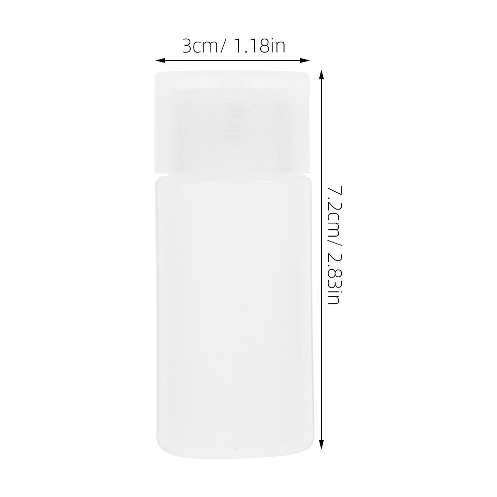Set of 3 Flip Top Squeeze Bottle Shampoo Bottles Travel Toiletries White