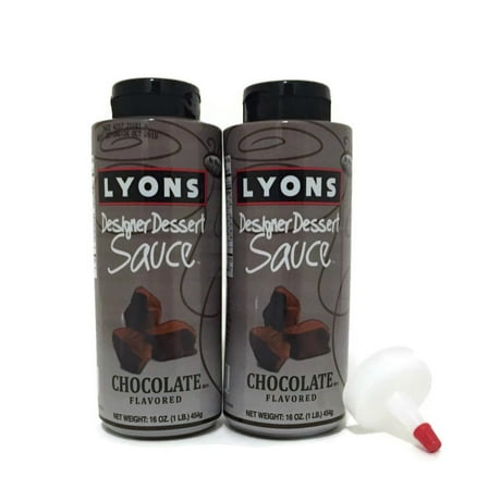 Lyons Gourmet Chocolate Dessert Sauces (Chocolate 2 Pack) with Applicator Tip