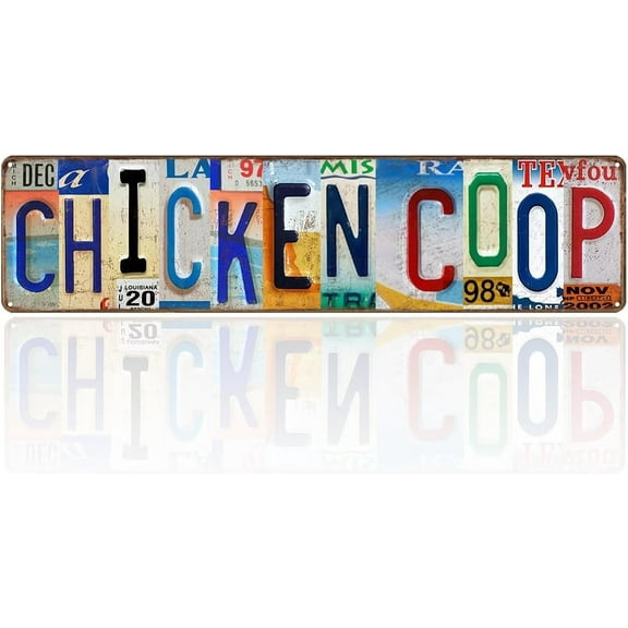 Vintage Chicken Coop Metal Tin Signs Street Signs Outdoor Chicken Decor Chicken Gifts For Chicken Lovers Chicken House Decor 16x4In