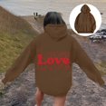 thumbnail image 2 of WENWU Hoodies Sweatshirt for Women Long Sleeve Hoodie Womens Pullover Hoodie Graphic Hoodie Brown Crewneck Winter Hoodies for Women Clothing for Women, 2 of 7