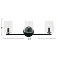 thumbnail image 3 of Robert Stevenson Lighting Berkley - Metal and Glass 3-Light Vanity Light, Matte Black, 3 of 5