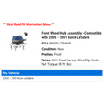 thumbnail image 2 of Front Wheel Hub Assembly - Compatible with 2000 - 2001 Buick LeSabre, 2 of 2