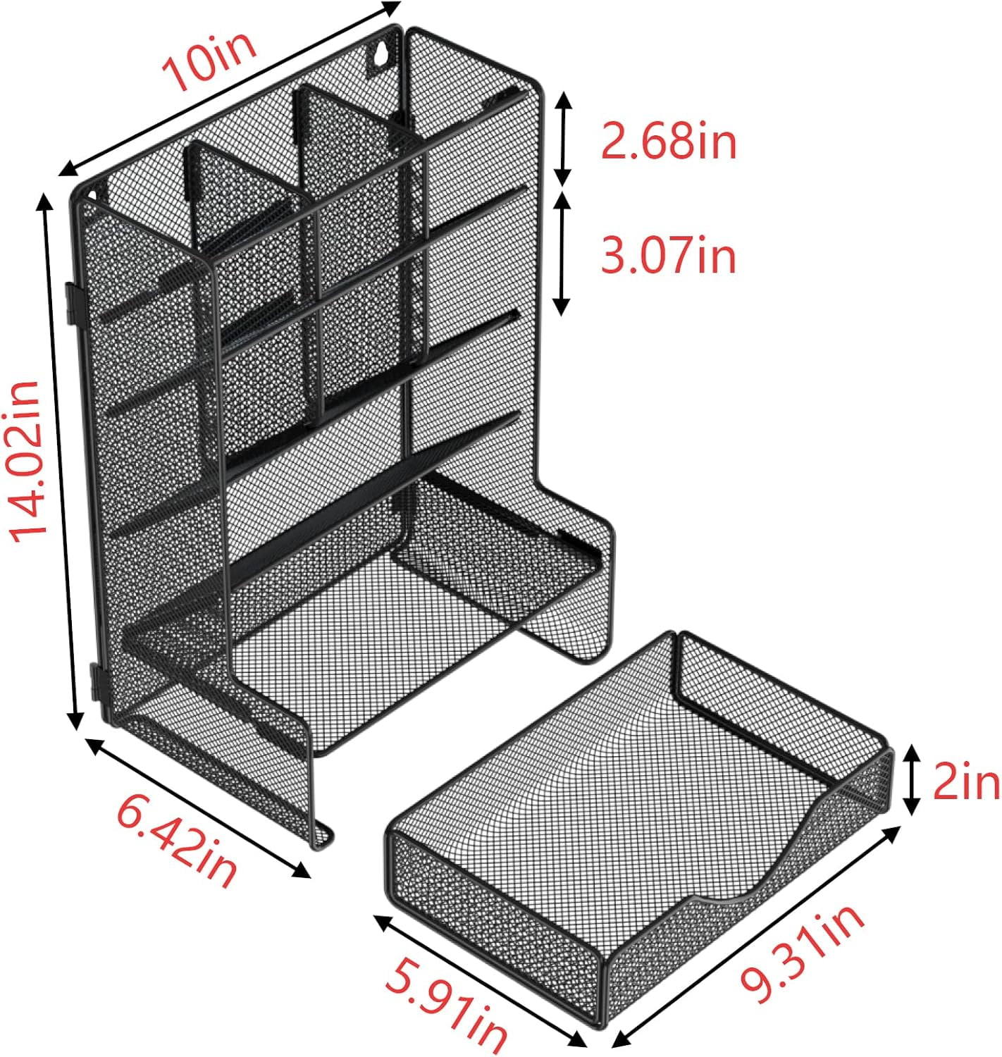 BOHDK Pen Organizer with Drawer for Desk, Black