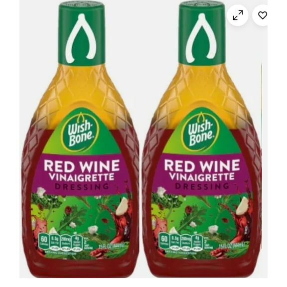 Red Wine Vinaigrette Salad Dressing, 2 Bottles, 15 Ounce Each