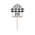 thumbnail image 1 of Players Game Over Little Monster Pixel Toothpick Flags Star Lable Cupcake Picks, 1 of 3