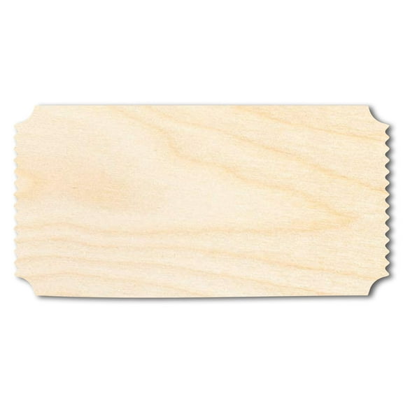 Unfinished Wood Admission Ticket Shape 6" / 1/4"