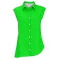 thumbnail image 3 of Women's Tops, Tees & Blouses Cotton Linen Sleeveless Collared Oversized Work Womens Spring Summer Shirts, 3 of 4