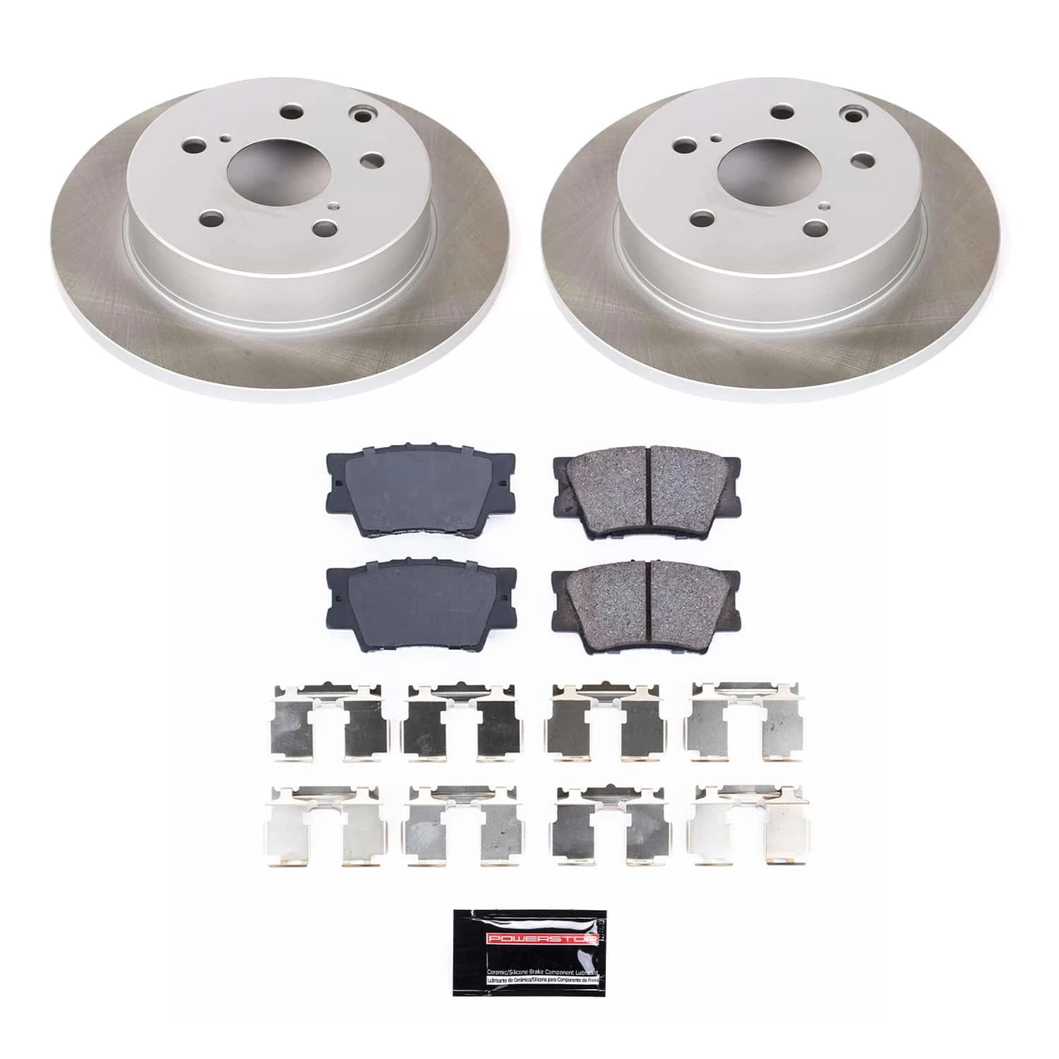 PowerStop Rear Semi-Coated Rotor and Low-Dust Ceramic Brake Pad Kit SC4671