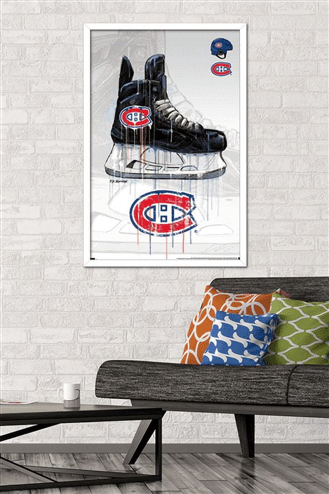 NHL Montreal Canadiens - Drip Skate 21 Wall Poster, 22.375" x 34", Framed