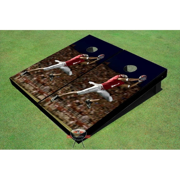 Football Player Catch Theme Cornhole Boards