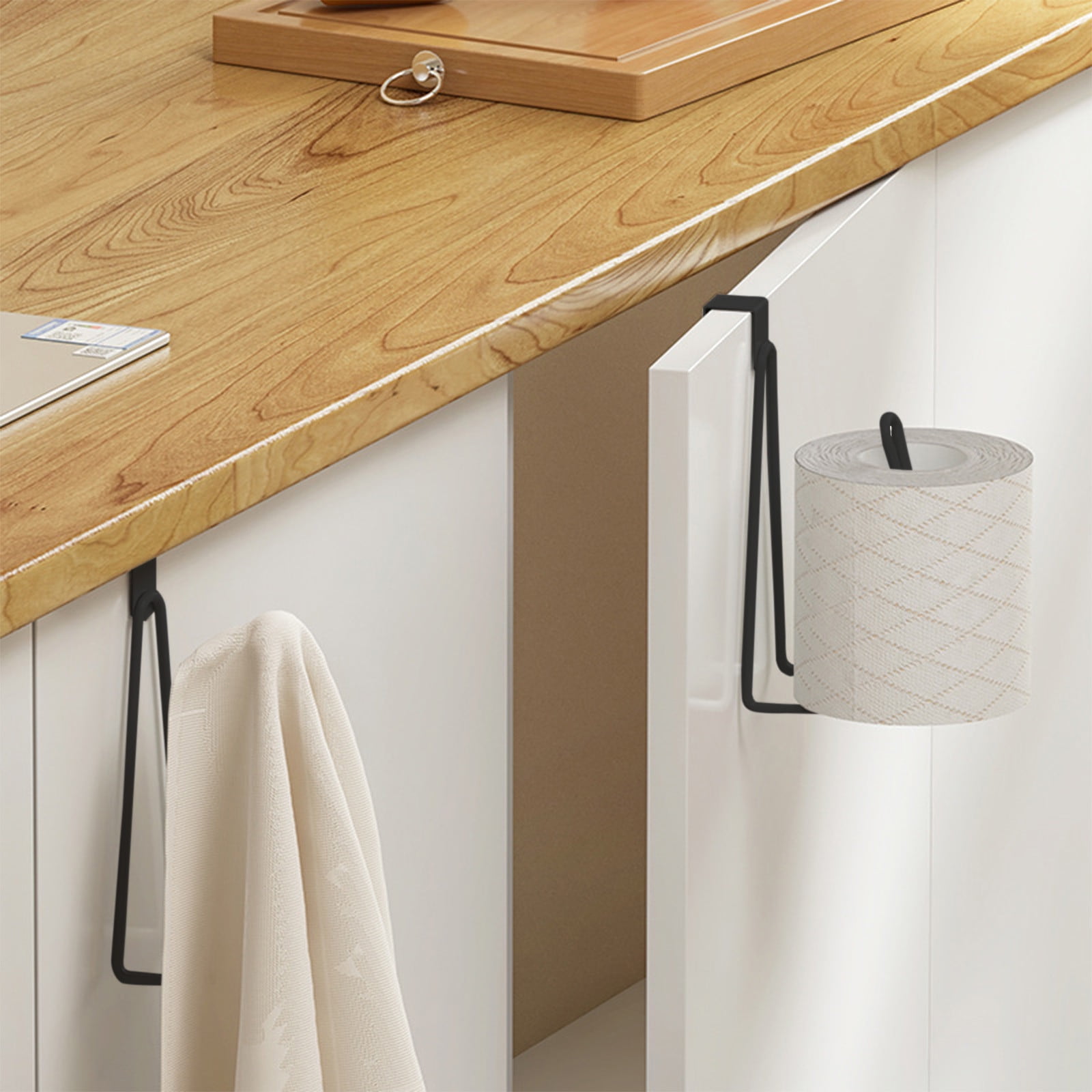 JilgTeok 4 Packs 2pcs Metal Toilet Paper Holder Over The Tank Hanging Bathroom Tissue Roll Storage Organizer for Kitchen RV Camping No Drill Easy Install