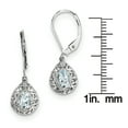 thumbnail image 4 of Primal Silver Sterling Silver Rhodium-plated Aquamarine Lever Back Earrings, 4 of 4