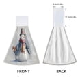 thumbnail image 4 of 2 Pieces Bathroom Towels Kitchen Towels Velcro Hand Wipes Dish Cloths & Dish Towels Washroom Towels Face Towel Hand Wipes Watercolor Snowman, 4 of 7