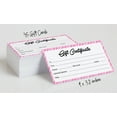 thumbnail image 4 of Inkdotpot Pink StripeBlankGiftCertificates for Small Business, Holiday, Christmas Birthday, Restaurant, Spa Beauty Hair Salon, Wedding Bridal 45GiftDIY Coupons - 9 x 3.8 Inches, 4 of 6