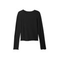 thumbnail image 1 of Remera GAP para Niñas con Mangas Largas y Cuello Henley Acanalada en Negro Verdadero Talle L, 1 of 1