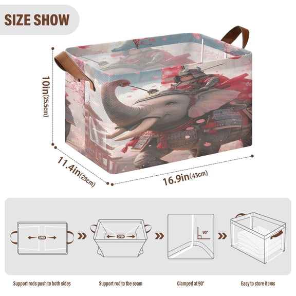 BZSMCE Collapsible Fabric Cube Storage Bins Cute Anime Warrior Design Pattern Storage Box