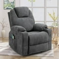 thumbnail image 3 of W WARMHOL Electric Power Lift Recliner Chair with Heat and Massage Lift Recliner for Elderly, Single Sofa recliners for Living Room with Cup Holders, 4 Pockets, USB Ports, Soft Fabric (Gray), 3 of 7