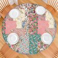 thumbnail image 2 of Pioneer Flower Floral Print Pattern Round Fitted Tablecloth with Elastic Edge,Dining Table Cover Waterproof,Outdoor Round Tablecloth for Camping,Dining,Indoor and Outdoor, 2 of 7